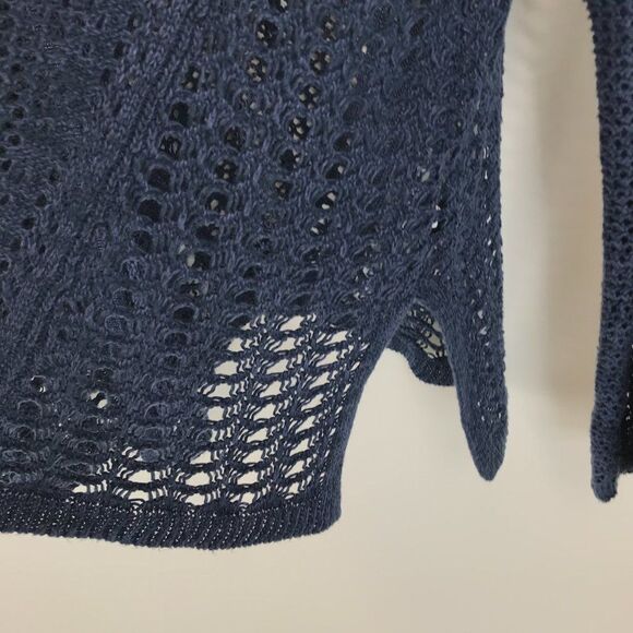 Lane Bryant Open Knit Cardigan Women’s Plus Size 14/16 Blue Stretch Long Sleeves - Picture 2 of 10